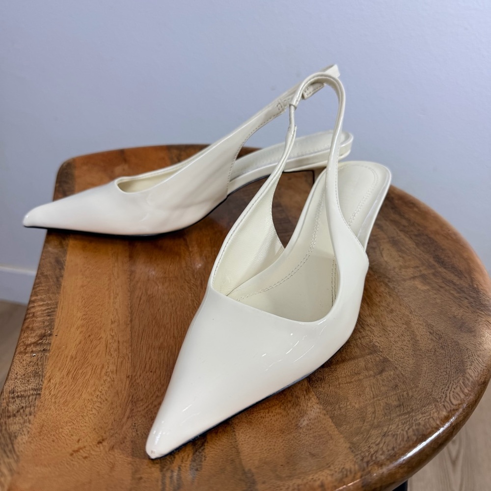 Steve Madden White Slingback Heels